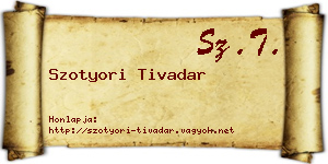 Szotyori Tivadar névjegykártya